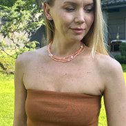 Long Necklace Natural Coral